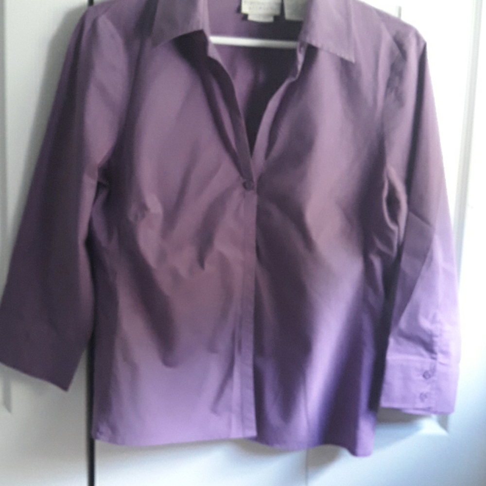 Purple button down blouse